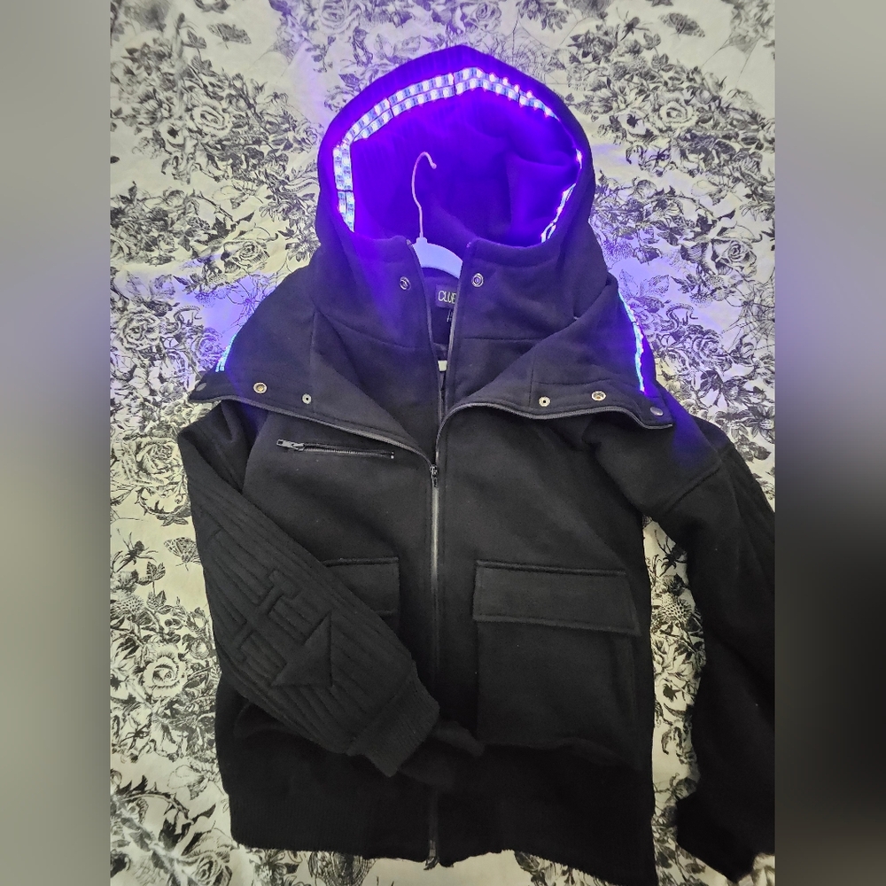 Dolls Kill Club EXX SOLD OUT Black Light Up Cyberpunk Jacket